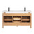 Vinnonva Leon 60'' W Freestanding Double Bathroom Vanity in Fir Wood Brown with Lightning White Composite Sink Top, 60'' Brown w/ White Top Back View