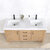 Vinnonva Leon 60'' W Freestanding Double Bathroom Vanity in Fir Wood Brown with Lightning White Composite Sink Top, 60'' Brown w/ White Top Overhead View