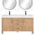 Vinnonva Leon 60'' W Freestanding Double Bathroom Vanity Set in Fir Wood Brown with Lightning White Composite Sink Top and Mirrors, 60'' Brown w/ White Top Set w/ Mirrors Product View