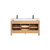 Vinnonva Leon 60'' W Freestanding Double Bathroom Vanity Set in Fir Wood Brown with Lightning White Composite Sink Top and Mirrors, 60'' Brown w/ White Top Set w/ Mirrors Back View