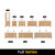 Vinnonva Leon 60'' W Freestanding Double Bathroom Vanity Set in Fir Wood Brown with Lightning White Composite Sink Top and Mirrors, 60'' Brown w/ White Top Set w/ Mirrors Full Series
