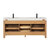 Vinnonva Leon 72'' W Freestanding Double Bathroom Vanity in Fir Wood Brown with Lightning White Composite Sink Top, Brown w/ White Top Back View