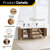 Vinnonva Leon 72'' W Freestanding Double Bathroom Vanity Set in Fir Wood Brown with Lightning White Composite Sink Top and Mirrors, Brown w/ White Top Set w/ Mirrors Product Details