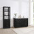 Vinnonva Cadiz 48'' W Freestanding Single Bathroom Vanity in Fir Wood Black with Lightning White Composite Top, and Sink, 48'' Black w/ White Top Lifestyle Angle View