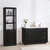 Vinnonva Cadiz 48'' W Freestanding Single Bathroom Vanity in Fir Wood Black with Lightning White Composite Top, and Sink, 48'' Black w/ White Top Lifestyle Angle View