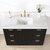 Vinnonva Cadiz 48'' W Freestanding Single Bathroom Vanity in Fir Wood Black with Lightning White Composite Top, and Sink, 48'' Black w/ White Top Overhead View