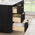 Vinnonva Cadiz 48'' W Freestanding Single Bathroom Vanity Set in Fir Wood Black with Lightning White Composite Top, Sink, and Mirror, 48'' Black w/ White Top Set w/ Mirror Drawer Side View