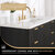 Vinnonva Cadiz 48'' W Freestanding Single Bathroom Vanity Set in Fir Wood Black with Lightning White Composite Top, Sink, and Mirror, 48'' Black w/ White Top Set w/ Mirror Sink View