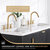 Vinnonva Cadiz 60'' W Freestanding Double Bathroom Vanity Set in Fir Wood Black with Lighting White Composite Top, Sinks, and Mirrors, 60'' Black w/ White Top Set w/ Mirrors Sink View