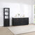 Vinnonva Cadiz 72'' W Freestanding Double Bathroom Vanity in Fir Wood Black with Lighting White Composite Top and Sinks, 72'' Black w/ White Top Lifestyle Angle View
