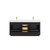 Vinnonva Cadiz 72'' W Freestanding Double Bathroom Vanity in Fir Wood Black with Lighting White Composite Top and Sinks, 72'' Black w/ White Top Back View