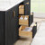 Vinnonva Cadiz 72'' W Freestanding Double Bathroom Vanity Set in Fir Wood Black with Lighting White Composite Top, Sinks, and Mirrors, 72'' Black w/ White Top Set w/ Mirrors Drawer Side View