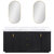 Vinnonva Cadiz 72'' W Freestanding Double Bathroom Vanity Set in Fir Wood Black with Lighting White Composite Top, Sinks, and Mirrors, 72'' Black w/ White Top Set w/ Mirrors Product View 2