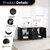 Vinnonva Cadiz 72'' W Freestanding Double Bathroom Vanity Set in Fir Wood Black with Lighting White Composite Top, Sinks, and Mirrors, 72'' Black w/ White Top Set w/ Mirrors Product Details