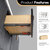 Vinnonva Cadiz 72'' W Freestanding Double Bathroom Vanity Set in Fir Wood Black with Lighting White Composite Top, Sinks, and Mirrors, 72'' Black w/ White Top Set w/ Mirrors Drawer Features