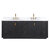 Vinnonva Cadiz 84'' W Freestanding Double Bathroom Vanity in Fir Wood Black with Lighting White Composite Top and Sinks, 84'' Black w/ White Top Product View