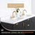 Vinnonva Cadiz 84'' W Freestanding Double Bathroom Vanity Set in Fir Wood Black with Lighting White Composite Top, Sinks, and Mirrors, 84'' Black w/ White Top Set w/ Mirrors Sink View