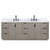 Vinnonva Cadiz 84'' W Freestanding Double Bathroom Vanity in Fir Wood Grey with Lighting White Composite Top and Sinks, 84'' Grey w/ White Top Product View