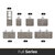 Vinnonva Cadiz 84'' W Freestanding Double Bathroom Vanity Set in Fir Wood Grey with Lighting White Composite Top, Sinks, and Mirrors, 84'' Grey w/ White Top Set w/ Mirrors Full Series