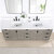 Vinnonva Cadiz 84'' W Freestanding Double Bathroom Vanity Set in Fir Wood Grey with Lighting White Composite Top, Sinks, and Mirrors, 84'' Grey w/ White Top Set w/ Mirrors Overhead View