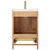 Vinnonva Gela 24'' W Freestanding Single Sink Bathroom Vanity in Fir Wood Brown with Drop-In White Ceramic Basin, 24'' Brown Back View