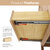 Vinnonva Gela 24'' W Freestanding Single Sink Bathroom Vanity in Fir Wood Brown with Drop-In White Ceramic Basin, 24'' Brown Drawer Features