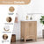 Vinnonva Gela 24'' W Freestanding Single Sink Bathroom Vanity Set in Fir Wood Brown with Drop-In White Ceramic Basin and Mirror, 24'' Brown Set w/ Mirror Product Details