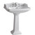 Whitehaus 28"W China Pedestal Sink with Integral Rectangular Basin and Backsplash, Single Hole