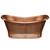 Whitehaus Bathhaus Collection Handmade Copper Double Ended Freestanding Bathtub with Smooth Exterior, Hammered Interior and No Overflow in Hammered Copper, 68" W x 30" D x 31-1/2" H
