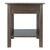 Winsome Wood Stafford Collection Accent Table, Oyster Gray Back View