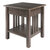 Winsome Wood Stafford Collection Accent Table, Oyster Gray Angle Back View