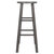 Winsome Wood Ivy Square Leg Collection Bar Stool, Rustic Oyster Gray Bar Stool Front View