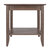 Winsome Wood Santino Collection Accent Table, Oyster Gray Back View