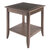Winsome Wood Santino Collection Accent Table, Oyster Gray Angle Back View