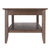 Winsome Wood Santino Collection Coffee Table, Oyster Gray Side View