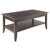 Winsome Wood Santino Collection Coffee Table, Oyster Gray Angle Back View