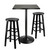 Winsome Wood WS-20323, 3-Piece Counter Height Dining Set, Square Table Top And Metal Legs with 2 Wood Stools, Black, 22.68'' W x 16.06'' D x 34.13'' H