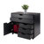 Winsome Wood Halifax Collection Wide Storage Cabinet, 3-Small & 2-Wide Drawers, Black Opened Prop View