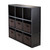 Winsome Wood 7-Pc Wainscoting Panel Shelf 3 x 3 Cube with 6 Chocolate Foldable Baskets in Black / Chocolate