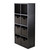 Winsome Wood 7-Pc Wainscoting Panel Shelf 4 x 2 Cube with 6 Foldable Baskets in Black