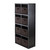 Winsome Wood 9-Pc Wainscoting Panel Shelf 4 x 2 Slots with 8 Chocolate Fabric Baskets in Black / Chocolate