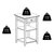 Winsome Wood Burke Collection Home Office Printer Stand, Coffee Dimensions