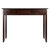 Winsome Wood Burke Collection Home Office Writing Desk, Coffee Back View