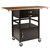 Winsome Wood Bellini Collection Drop Leaf Kitchen Cart, Coffee and Natural Opened View