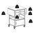 Winsome Wood Bellini Collection Drop Leaf Kitchen Cart, Coffee and Natural Dimensions