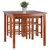 Winsome Wood Stella Collection 5-Piece Space Saver Set, Teak 5-Piece Set Prop View