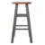 Winsome Wood Ivy Square Leg Collection Counter Stool, Rustic Teak and Gray Counter Stool Front View