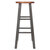 Winsome Wood Ivy Square Leg Collection Bar Stool, Rustic Teak and Gray Bar Stool Front View