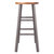 Winsome Wood Huxton Collection 2-Piece Counter Stool Set, Gray and Teak Counter Stool Side View