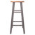 Winsome Wood Huxton Collection 2-Piece Bar Stool Set, Gray and Teak Bar Stool Front View